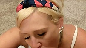 Cheri Bangz Cum Covered Face After Swallowing Stepdad's Huge Load in Wild Sucking Facial Frenzy