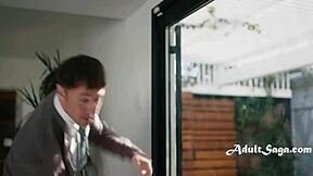 Holy shit, chad licks pierced nipple neighbor cubbi thompson's pussy while she rides cowgirl after doggystyle rescue!