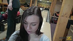 Lucky pickup turns bowling alley into wild teen wife fuckfest