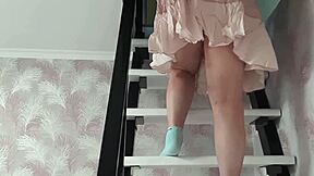 While MOMMY Cleans I Peek at HER HAIRY PUSSY