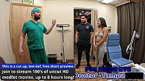 dr tampa gives mia her first gyno exam backstage