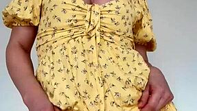 Dancing in lingerie she slips off panties glasses on super naughty milf pussy tease!