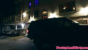 sweet teen babe with big natural tits picked up for crazed chauffeur's wild cowgirl pounding