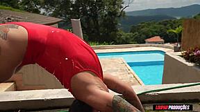 Yoga Rola's ass fucked with cumshot in her pussy - you game for that gozada?