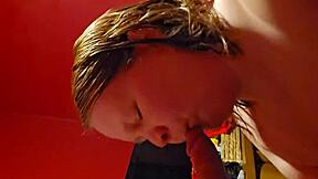 Wife steps out of shower for creamy finish