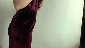 brunette teen in miniskirt and lingerie masturbates her huge tits and fat ass until soaking wet