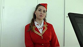 18-year-old air hostess Kacey Levert bares ass and big tits in first-time casting interview