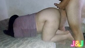 i grabbed that fat brazilian brunette wife bent over doggy in bed and pounded her wet pussy hard