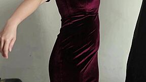 brunette teen in miniskirt and lingerie masturbates her huge tits and fat ass until soaking wet