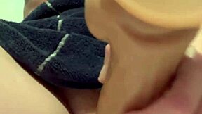 Petite redhead Scarlet leaves bathroom sink sticky with cum