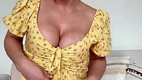 Dancing in lingerie she slips off panties glasses on super naughty milf pussy tease!