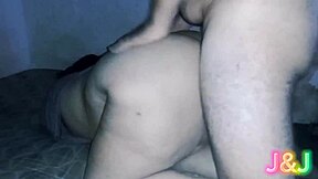 i grabbed that fat brazilian brunette wife bent over doggy in bed and pounded her wet pussy hard