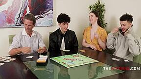 family game night starts innocent. daddy turns it free use teen pussy fuck