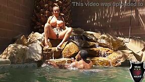 richelle ryan's big ass bent over, mounted by monster cock doggystyle gaping her big pussy lips