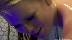 pregnant blonde spreads wide for lover's deep sensual massage fuck