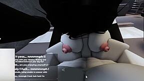 roblox bunny girl spreads legs wide hops on cock rides until creampied full of cum