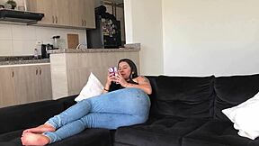 stepsister watches intense masturbation session