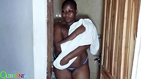 Chubby ebony granny bends over for dirty talk doggystyle as big black cock pounds her fat wet ass