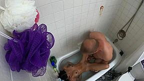 skinny asian teen gags deepthroat chokes on poolside cock