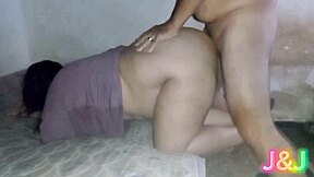 i grabbed that fat brazilian brunette wife bent over doggy in bed and pounded her wet pussy hard