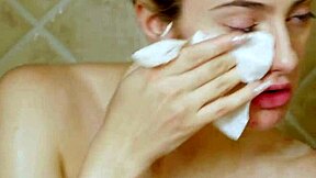 gorgeous blonde milf takes steamy shower interview casting daddy!