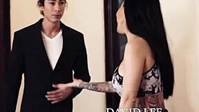 lily lane milf gets pounded by david lee's asian cock at home full creampie scene on sofa with huge tits and ass