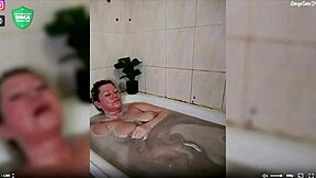 Aimee shaves hairless pussy jerking off mature russian milf bathroom closeup