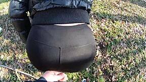 outdoor risky sex compilation has wives flashing asses getting licked and fucked