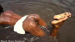 african skinny tribe woman fucked by tourist in tropical forest stream