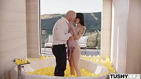 hey vanessa sky's tiny teen ass takes huge cock deep anally