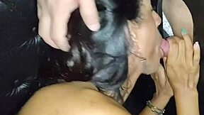 Wife and girlfriend sneak off to gloryhole for stranger cocks while husband watches hungrily