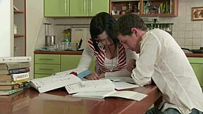 Young Russian Slut Ass Fucked on Kitchen Table Then Deepthroats