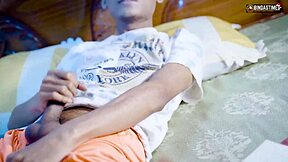 desi stepmom's big boobs bounce teaching stepson fuck lessons...