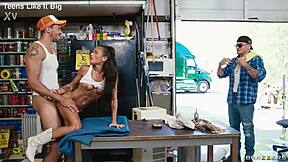 ryan reid chokes on deepthroat face fuck cumshot in truckstop frenzy