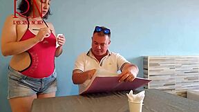 i feel so exposed as naked waitress serves from my navel to horny guest