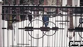 Snowy Day Turns Horny for Pierced Girlfriend's Sensual Fuck