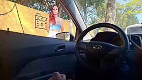 Risky public masturbation flashing miniskirt on skinny redhead college street