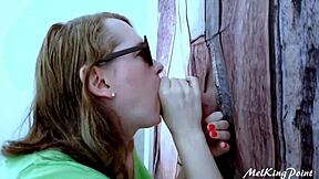 blond hung guy milks at my gloryhole nonstop