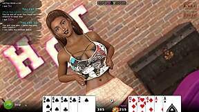 yanet strips in spicy poker hentai with creampie luck