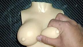 check out my russian handjob using dolly's tiny tits fat ass fuck doll on desk!