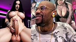 White Transgender Teen Pounds Curvy Big Ass Goth Girl's Tight Pussy Cowgirl Creampie Chun-Li Mai AI