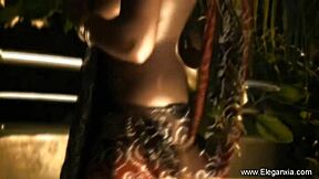 Brunette Bollywood Oriental Cougar Strips and Teases Erotically!