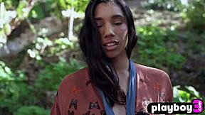 huge natural tits black milf brookliyn strips naked posing hot