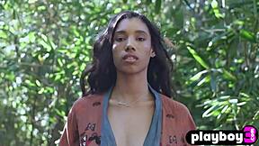 huge natural tits black milf brookliyn strips naked posing hot