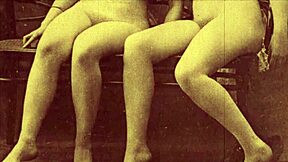 vintage lesbians explore hairy secrets in antique threesome haze