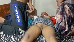desi housewife fucked hard in bbc threesome by house owner