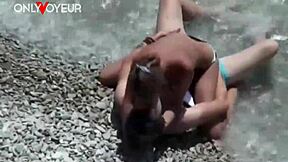 caught us quickie fucking on public beach waves with tan lines flashing