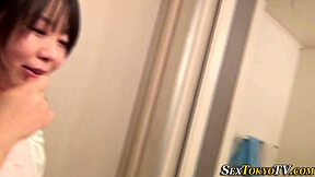 Japanese teen lesbians grope small tits masturbate vaginas