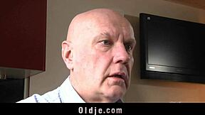 bend over teen blonde take old man's cock deep in your tight pussy now