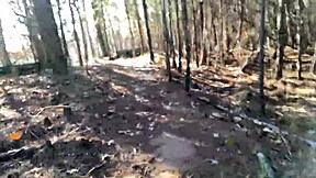 clitlicker662 flashes wet pussy outdoors forest orgasm update 23